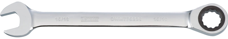 DEWALT DWMT75238OSP Combination Wrench, SAE, 15/16 in Head, 12-25/32 in L, Chrome, Comfort-Grip Handle