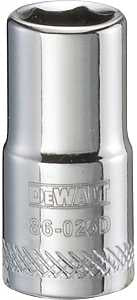 DEWALT DWMT86025OSP Hand Socket, 9/32 in Socket, 1/4 in Drive, 6-Point, Vanadium Steel, Polished Chrome