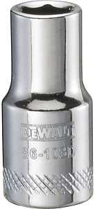 DEWALT DWMT86103OSP Hand Socket, 6 mm Socket, 1/4 in Drive, 6-Point, Vanadium Steel, Polished Chrome