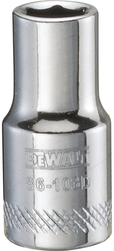 DEWALT DWMT86103OSP Hand Socket, 6 mm Socket, 1/4 in Drive, 6-Point, Vanadium Steel, Polished Chrome