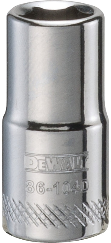 DEWALT DWMT86104OSP Hand Socket, 7 mm Socket, 1/4 in Drive, 6-Point, Vanadium Steel, Polished Chrome