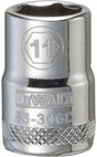 DEWALT DWMT86306OSP Hand Socket, 11 mm Socket, 3/8 in Drive, 6-Point, Vanadium Steel, Polished Chrome