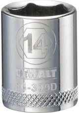 DEWALT DWMT86309OSP Hand Socket, 14 mm Socket, 3/8 in Drive, 6-Point, Vanadium Steel, Polished Chrome