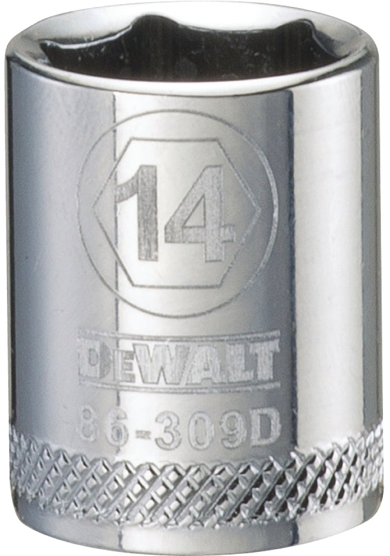 DEWALT DWMT86309OSP Hand Socket, 14 mm Socket, 3/8 in Drive, 6-Point, Vanadium Steel, Polished Chrome