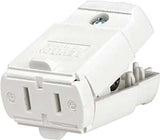 Leviton 016-00102-0WP Electrical Connector, 2 -Pole, 15 A, 125 V, NEMA: NEMA 1-15R, White