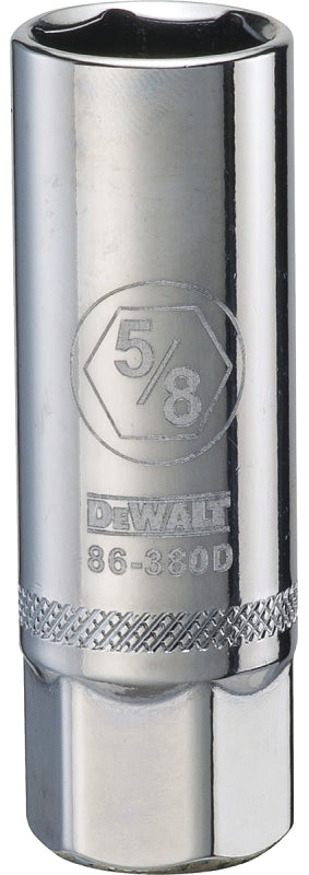 DEWALT DWMT86380OSP Drive Socket, 5/8 in Socket, 3/8 in Drive, 6-Point, Vanadium Steel, Polished Chrome