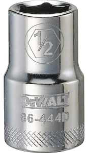 DEWALT DWMT86444OSP Drive Socket, 1/2 in Socket, 1/2 in Drive, 6-Point, Steel, Polished Chrome Vanadium