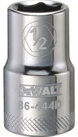 DEWALT DWMT86444OSP Drive Socket, 1/2 in Socket, 1/2 in Drive, 6-Point, Steel, Polished Chrome Vanadium