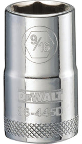 DEWALT DWMT86445OSP Drive Socket, 9/16 in Socket, 1/2 in Drive, 6-Point, Steel, Polished Chrome Vanadium