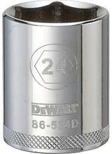 DEWALT DWMT86524OSP Drive Socket, 24 mm Socket, 1/2 in Drive, 6-Point, Vanadium Steel, Polished Chrome