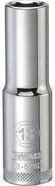 DEWALT DWMT93528OSP Drive Socket, 13 mm Socket, 1/2 in Drive, 6-Point, Vanadium Steel, Polished Chrome