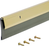 M-D 05744 Door Sweep, Bright Gold Flange, 36 in L, 1/4 in W, Aluminum Flange, Vinyl Insert