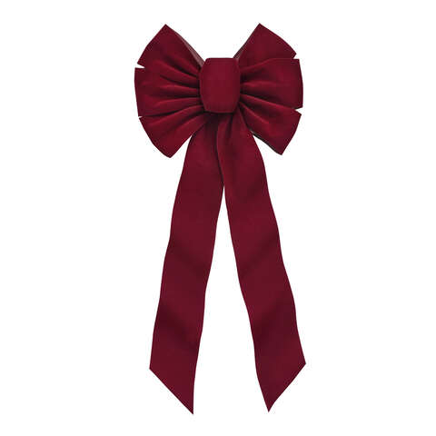 Holiday Trims Burgundy 7 Loop Christmas Bow 10 in., Pack of 12