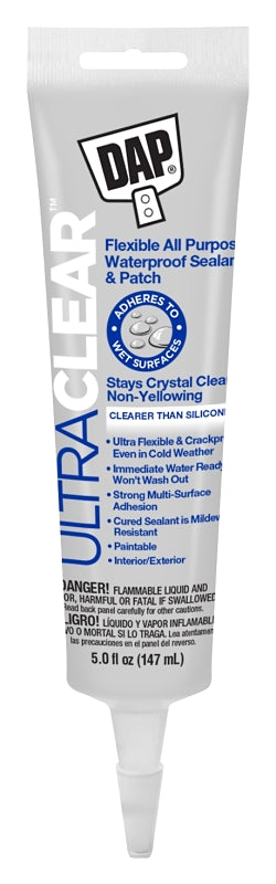 DAP 18387 All-Purpose Caulk, Clear, 7 days Curing, 20 to 120 deg F, 5 fl-oz Tube