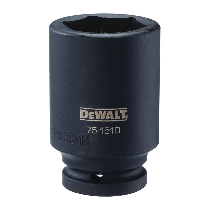 DEWALT DWMT75151OSP Impact Socket, 38 mm Socket, 3/4 in Drive, 6-Point, CR-440 Steel, Black Oxide