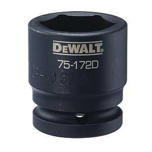 DEWALT DWMT75172OSP Impact Socket, 32 mm Socket, 3/4 in Drive, 6-Point, CR-440 Steel, Black Oxide