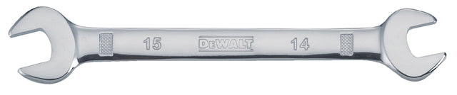 DEWALT DWMT75434OSP Open End Wrench, Metric, 14 x 15 mm Head, 7-13/32 in L, Polished Chrome