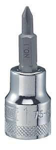 DEWALT DWMT75446OSP Phillips Screwdriver Bit Socket, #1 Tip, 3/8 in Drive, Chrome Vanadium, Polished Chrome Vanadium