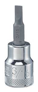 DEWALT DWMT75449OSP Slotted Screwdriver Bit Socket, 3/16 in Tip, 3/8 in Drive, Polished Chrome Vanadium