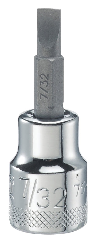 DEWALT DWMT75451OSP Slotted Screwdriver Bit Socket, 7/32 in Tip, 3/8 in Drive, Polished Chrome Vanadium