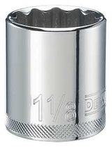 DEWALT DWMT86473OSP Hand Socket, 1-1/8 in Socket, 1/2 in Drive, 12-Point, Vanadium Steel, Polished Chrome