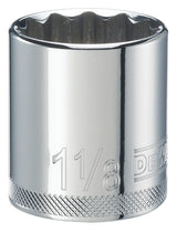 DEWALT DWMT86473OSP Hand Socket, 1-1/8 in Socket, 1/2 in Drive, 12-Point, Vanadium Steel, Polished Chrome