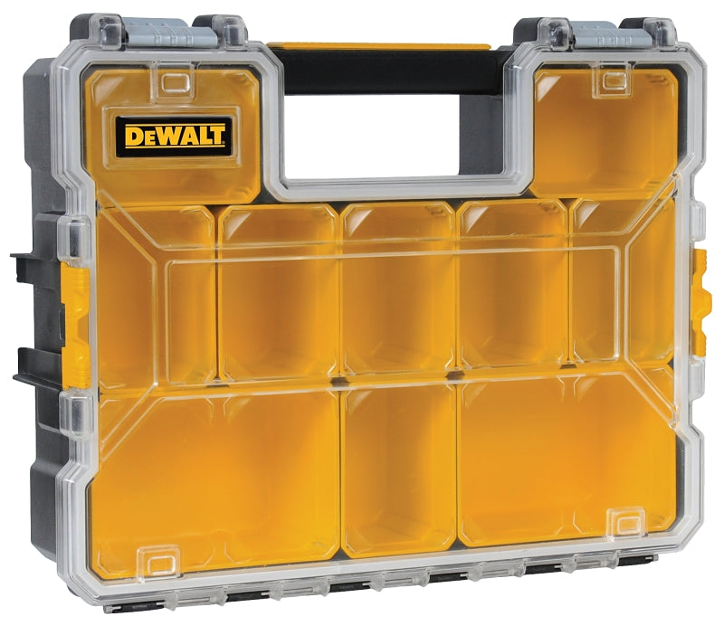 DEWALT DWST14825 Organizer, 17-1/2 in W, 4-1/2 in H, 10-Drawer, Polycarbonate, Black/Yellow