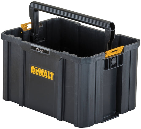 DEWALT TSTAK Series DWST17809 Open Tote, 12-1/2 in W, 17-1/4 in D, 10-3/4 in H, Plastic, Black/Yellow