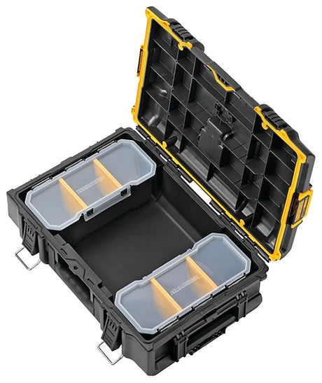 DEWALT ToughSystem 2.0 Series DWST08165 Tool Box, 110 lb, Plastic, Black, 21-3/4 in L x 14-3/4 in W x 7 in H Outside