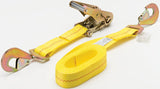 Keeper 04110 Tie-Down, 2 in W, 10 ft L, Hi-Test Webbing, Yellow, 2000 lb, Twisted Snap Hook End Fitting