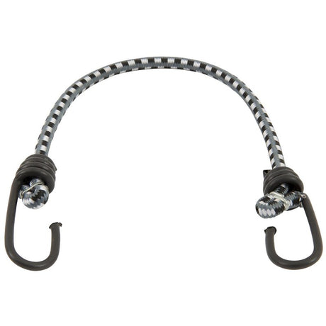 Keeper A06019Z Bungee Cord, 18 in L, Rubber, Black/Gray, Hook End