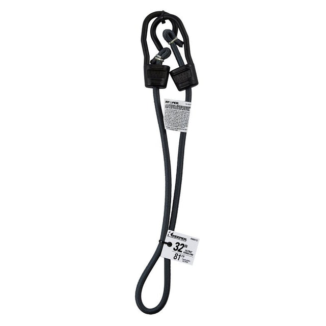 Keeper A06077Z Bungee Cord, 32 in L, Rubber, Gray, Hook End