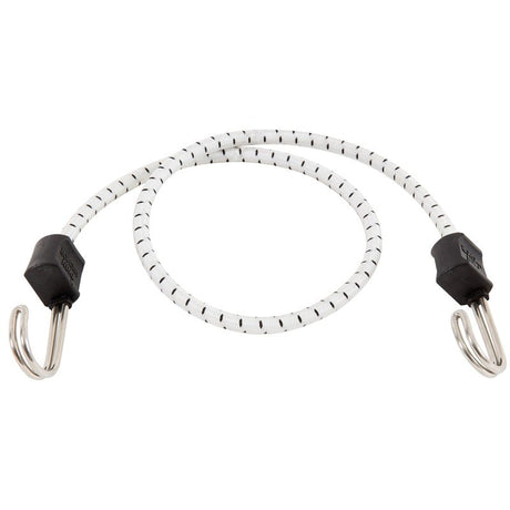 Keeper A06276Z Bungee Cord, 0.315 in Dia, 32 in L, Rubber/Steel, Black/White, Hook End