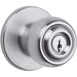 Kwikset 450P 26D 6AL RCS Entry Door Lock, Knob Handle, Satin Chrome, Residential, 3 Grade, Left, Right Hand