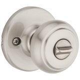 Kwikset 400CV 15 6AL RCS K3 V1 Entry Knob, Cove, Round, 2-1/2 in L x 2-5/8 in W x 2-5/8 in H Dimensions, Satin Nickel