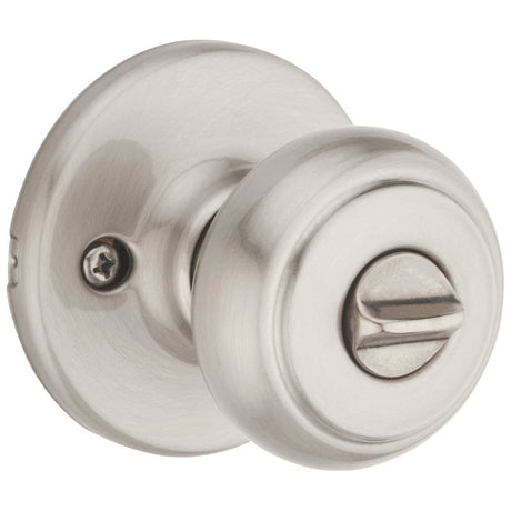 Kwikset 400CV 15 6AL RCS K3 V1 Entry Knob, Cove, Round, 2-1/2 in L x 2-5/8 in W x 2-5/8 in H Dimensions, Satin Nickel