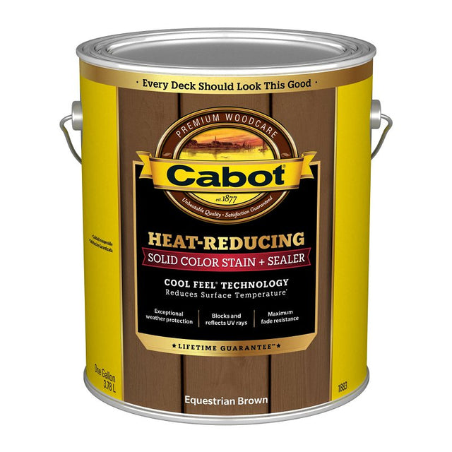 Cabot Heat-Reducing Series 140.0001883.007 Stain and Sealer, Equestrian Brown, Liquid, 1 gal Can, Pack of 4