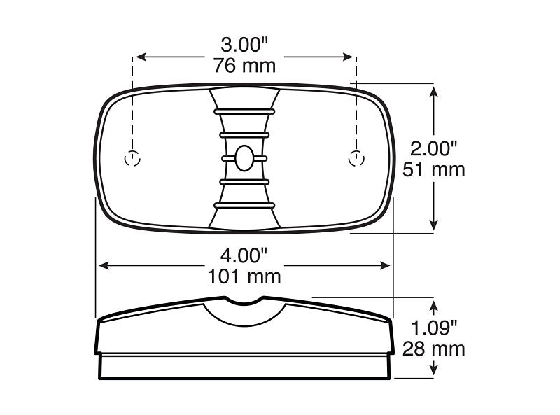 PM V38R Marker/Clearance Light, 9 to 32 V, LED Lamp, Red Lens, Surface Mounting