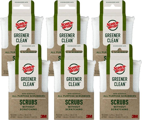 Scotch-Brite Greener Clean Series 92773 Non-Scratch Scrubber, Plastic Abrasive, 4.1 in L, 2.6 in W, Multi-Color