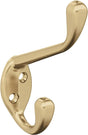 Amerock Noble Series H55451CZ Double Prong Wall Hook, 7/16 in W, Zinc, Champagne Bronze, 25 lb, 3-9/16 in Projection