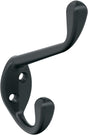 Amerock Noble Series H55451MB Double Prong Wall Hook, 7/16 in W, Zinc, Matte, 25 lb, 3-9/16 in Projection
