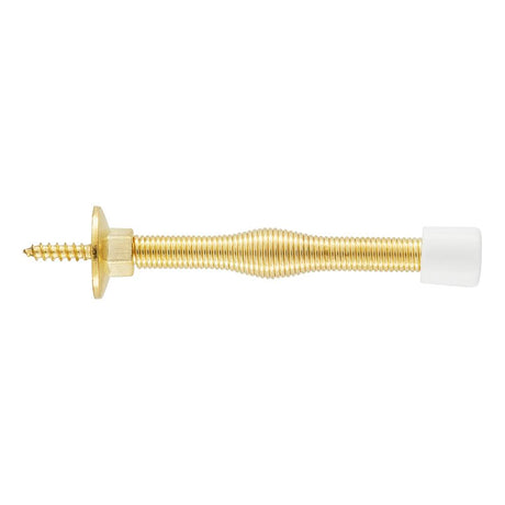 National Hardware N830-560 Utility Door Stop, 23/32 in Dia Base, 3 in Projection, Zinc, Brass