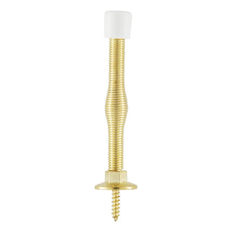 National Hardware N830-560 Utility Door Stop, 23/32 in Dia Base, 3 in Projection, Zinc, Brass
