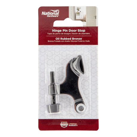 National Hardware N830-561 Hinge Pin Door Stop, 17/32 in Dia Base, 2-1/16 in Projection, Steel/Zinc, Oil-Rubbed Bronze