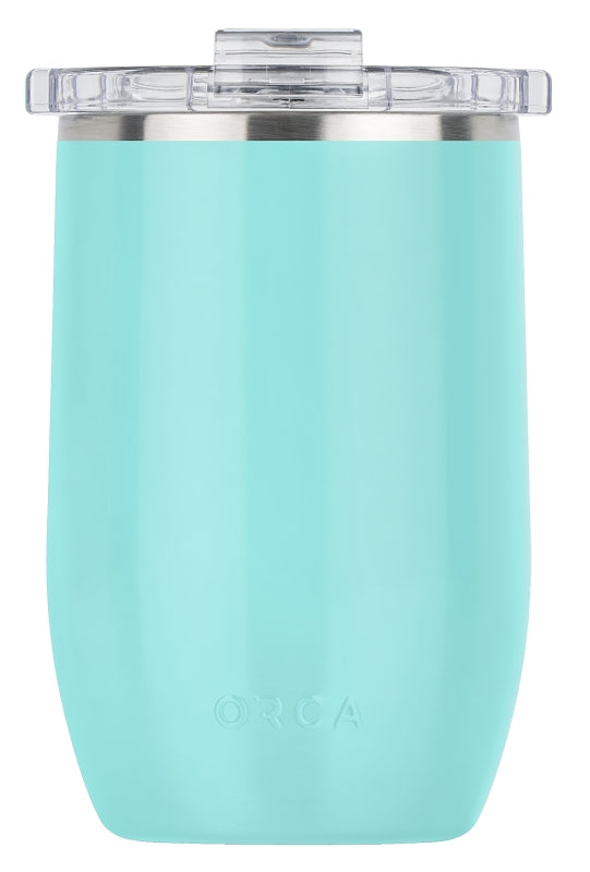 Orca Vino Series VIN12SF Wine Cup, 12 oz, Detached Lid, 18/8 Stainless Steel/Copper, Seafoam, Insulated