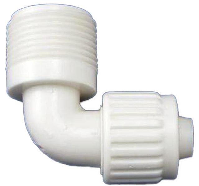 Flair-It PEXLOCK 16812 Pipe Elbow, 1/2 x 3/4 in, MPT, 90 deg Angle