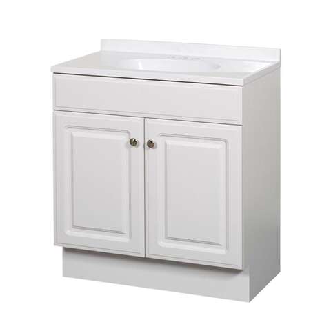 Zenna Home Single White Vanity Combo 30 in. W X 18 in. D X 35 in. H