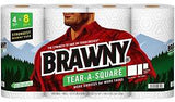 Brawny Tear-A-Square 44356 Paper Towel, 660 in L, 2-Ply, Pack of 6