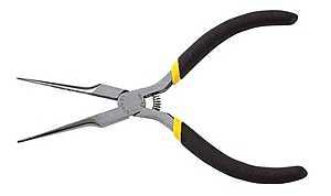 STANLEY 84-096 Nose Plier, 6 in OAL, Black Handle, Double-Dipped Handle, 1/8 in W Tip