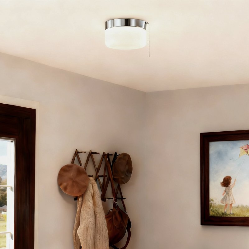 Boston Harbor OG24014 Ceiling Light, 120 V, 2-Lamp, CFL, LED Lamp, Stainless Steel Fixture, Satin Nickel Fixture